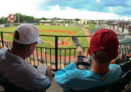 Elite Series pro Terry Butcher and BASS Tournament Director Trip Weldon had a great seat to watch the Biscuits defend their home field. 