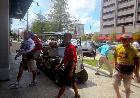 Anglers arrive for Media Day in downtown Montgomery, Ala. 