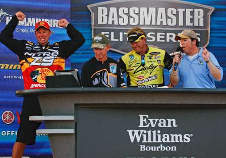 The moment in which Kevin VanDam officially became the 2010 Toyota Tundra Bassmaster Angler of the Year.