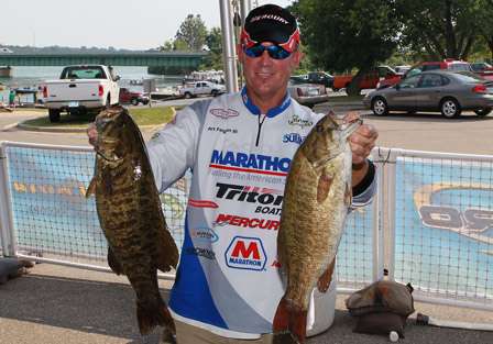 Art Ferguson III came to the weigh-in with two giant kickers after a day fishing on the Detroit River.