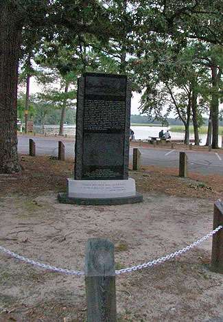 This monument at Phillips Landing commemorates Captain John Smith's exploration of the area in 1608.