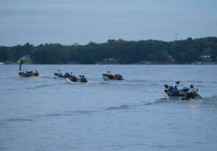 Boats take to the expansive Upper Chesapeake Bay for Day One of the Bass Pro Shops Bassmaster Northern Open.