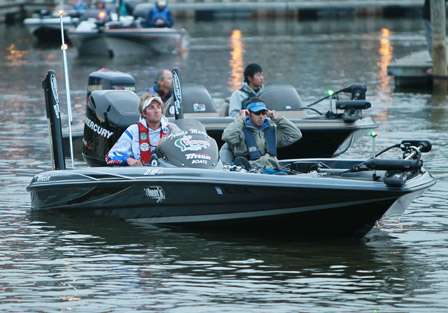 Travis Manson is second in points in the Bass Pro Shops Bassmaster Northern Open as he takes to the water on Day One.