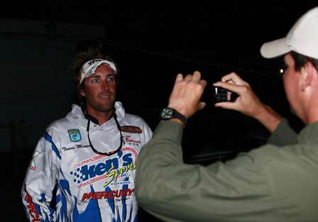 Travis Manson, who came into this tournament holding the number two spot in Northern Opens points, gives an interview on BassCam for Bassmaster.com.