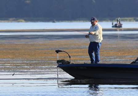 Most anglers were flipping the grass on Lake Seminole, including pro Loran Cogburn.