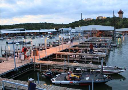 Every stall at the High Port Marina was filled with bass boats ready to tackle Day Two of competition.