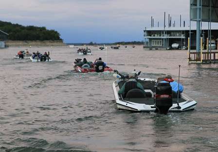 As the launch proceeds through the different flights, the boats idle out through a long no-wake zone before getting up 