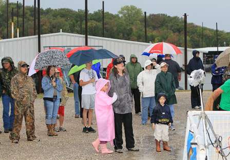 The falling rain couldn't dampen the spirits of these hardy fans from all over the region.