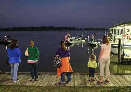 Families line the docks to get a look at the anglers as they make final preparations for Day One.