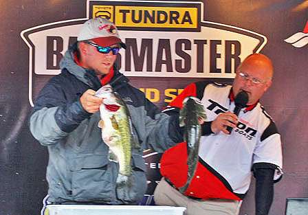Nick Kincaid finished Day One in fifth place after catching 19.19 pounds.