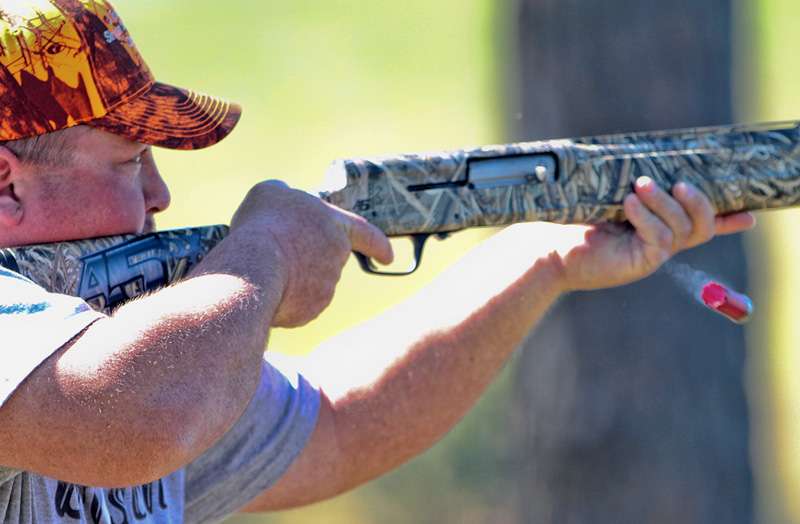 Elite Series pro Jacob Powroznik was one of the first shooters on the firing line. 