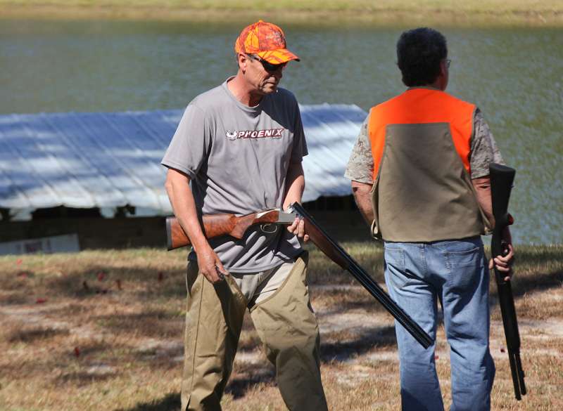 Phoenix boat owner Gary Clouse spends a few minutes shooting skeet. 