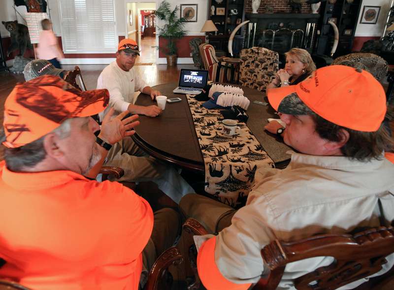 A break in the hunting provided J Todd Tucker time to sit down with some of his key sponsors. 