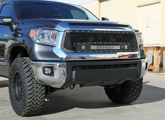 Need a little more light in your life? How about some bling for your truck? Rigid Industries' Tundra Grille does both. It houses three Rigid LED lights and gives your truck a totally new front-end look.