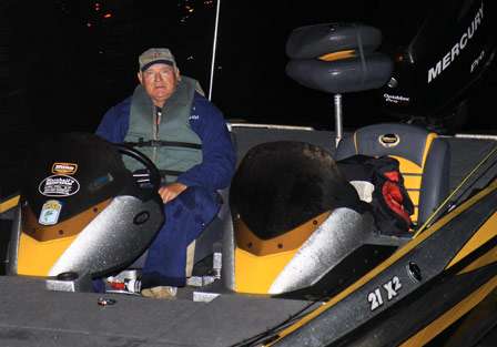 Larry Rollins is backed into Santee Cooper for Day Two of the final Bassmaster Southern Open.