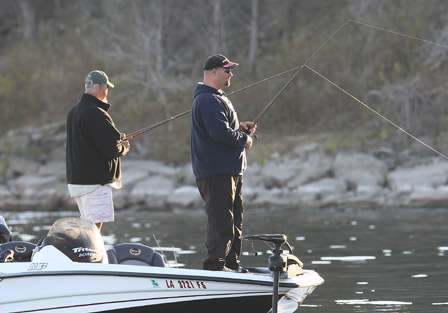 Marvin Ettredge and his co-angler, Mike Johnson were working the deeper water, and working it slowly.