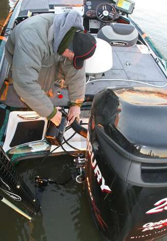 Klein bought some engine oil to put in his boat after burning a lot running around the first day of practice.