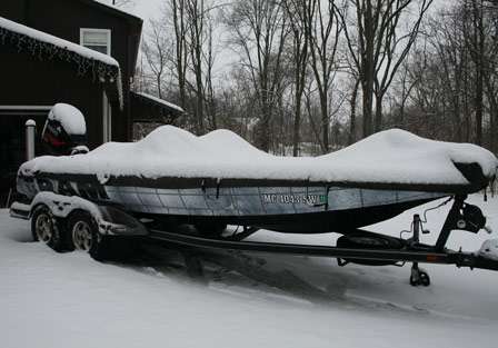 Said's boat was covered in snow before he left his Michigan home.