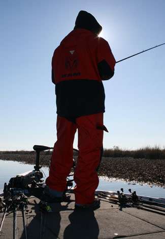 Said makes another cast into the fertile waters of the Louisiana Delta during the official practice.