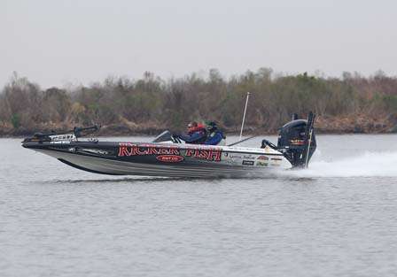 A Classic competitor speeds around the marsh during practice.