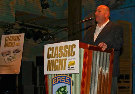 New Bassmaster emcee Dave Mercer told the crowd his new duties were his absolute dream job. 