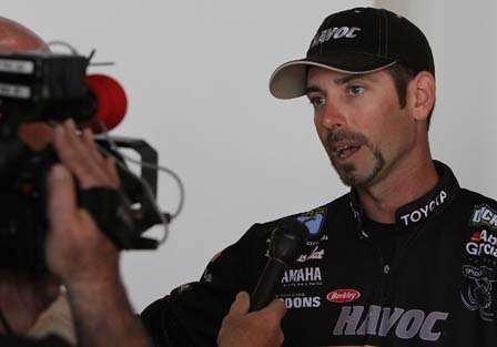 Michael Iaconelli is interviewed during Media Day.