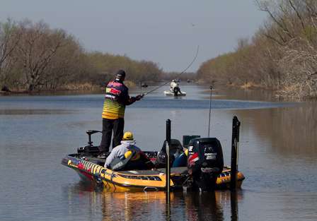 The canal Tharp was fishing was covered in spectator boats and recreational anglers.
