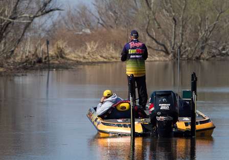 Tharp covers water down the middle of the canal as he looks for his limit fish Friday.