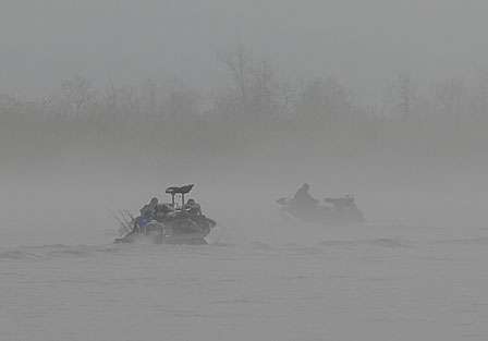 Although skies were fairly clear on the run to Venice, anglers hit dense fog as they neared the Mississippi River.