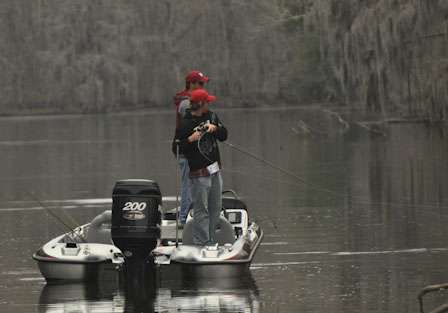 Jeremy Christian and Dustin Connell of the Alabama fishing team.