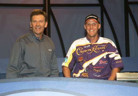 Tommy Sanders, co-host of <i>The Bassmasters </i>TV show, shared the set with Aaron Martens in 2002.