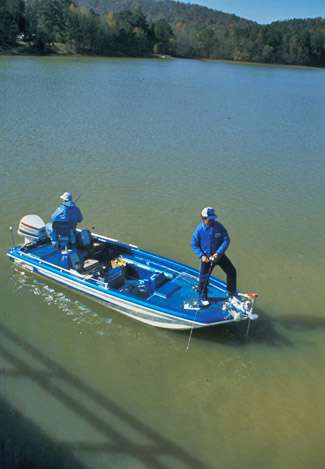 Clunn is captured fishing along the dock in the 1970s, when he dominated bass fishing events.