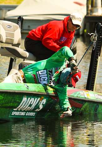 Shaw Grisby hangs a nice fish on 8-pound line. 