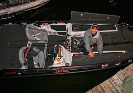 John Crews gets his rods ready for Day One.