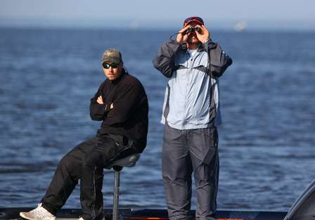 Spectators were keeping a respectful distance from the spawning and flats, using binoculars to take a closer look at the action. 