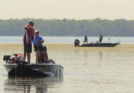 Jason Williamson, who had Day One's big bass at 10-3, tries to bring in another.
