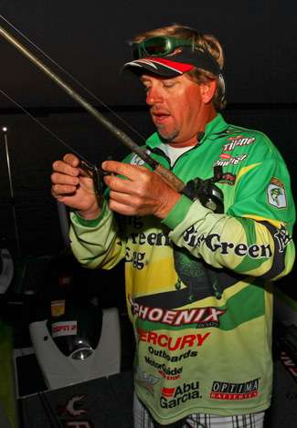 J. Todd Tucker holds the bait he's been using most of the week. 