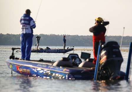 Alton Jones and Todd Faircloth started the final day of fishing on the same shallow flat in Lake George. 