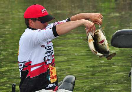 Two fish of almost identical size are hard to eyeball, even for an experienced pro like Evers.