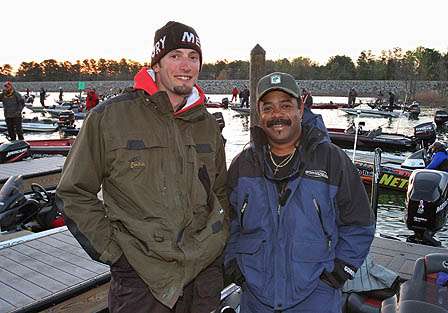 In the late flight, Kyle Kempkers and Garry Fisher hang at the dock.