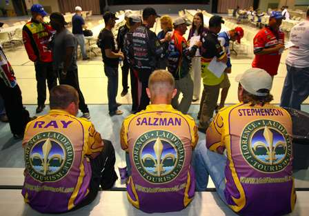 Members of the University of North Alabama fishing team will help with weigh-in duties.