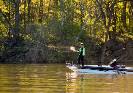 James Stricklin hurls a long cast early on Day One. 