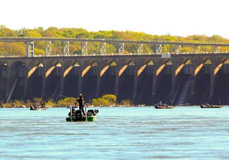 Similar to last year's tournament on Pickwick Lake, the area below Wilson Dam was a popular location. 