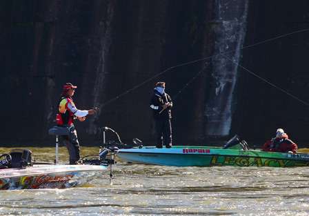 Several anglers crossed paths early on Day One. 