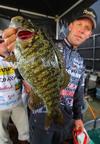 Aaron Martens shows off a beautiful smallmouth.
