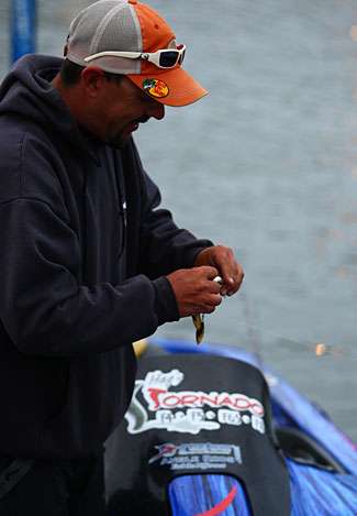 Chad Griffin prepares for Day Three of the Alabama Charge on Pickwick Lake.