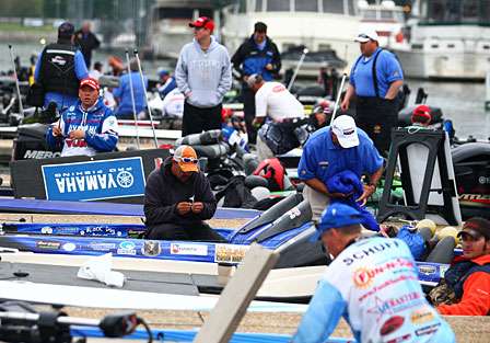 Anglers get ready for the start of Day Three.