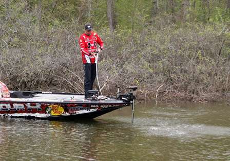 Jason Williamson fights a fish to the boat Friday.
