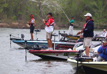 Hite was in good company on Day Three, fishing near the dam and elbow-to-elbow with competitors Paul Elias, Matt Reed, and Timmy Horton.