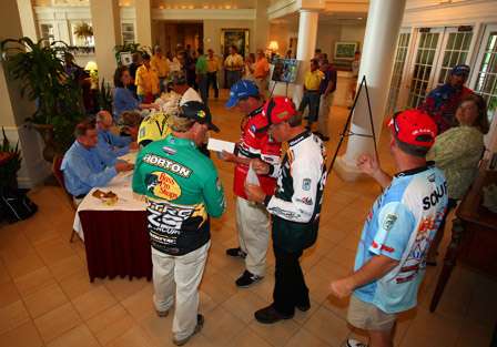Toledo bend's version of Disney World: the Elite anglers stand in line preparing for the ride.